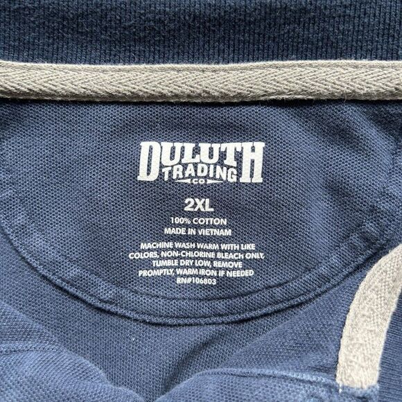 Men Duluth Trading Company 2XL‎ Navy Blue Polo Shirt Short Sleeve Collared - Picture 4 of 5